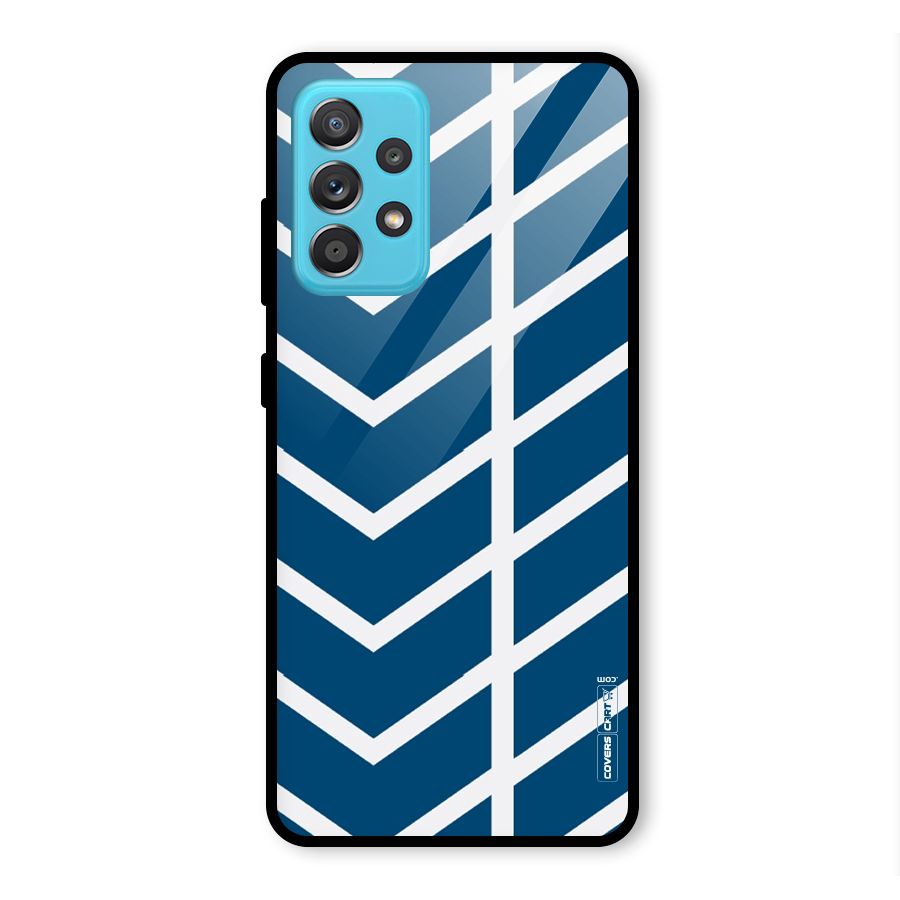 Blue White Pattern Glass Back Case for Galaxy A52s 5G