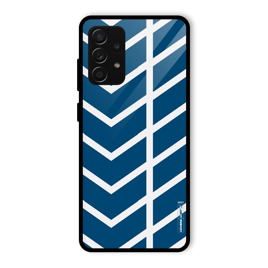Blue White Pattern Glass Back Case for Galaxy A53 5G