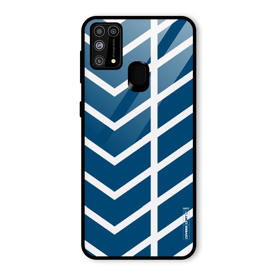 Blue White Pattern Glass Back Case for Galaxy F41