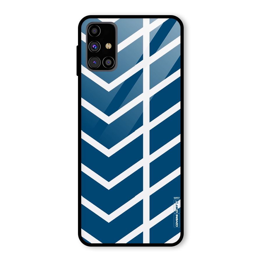 Blue White Pattern Glass Back Case for Galaxy M31s