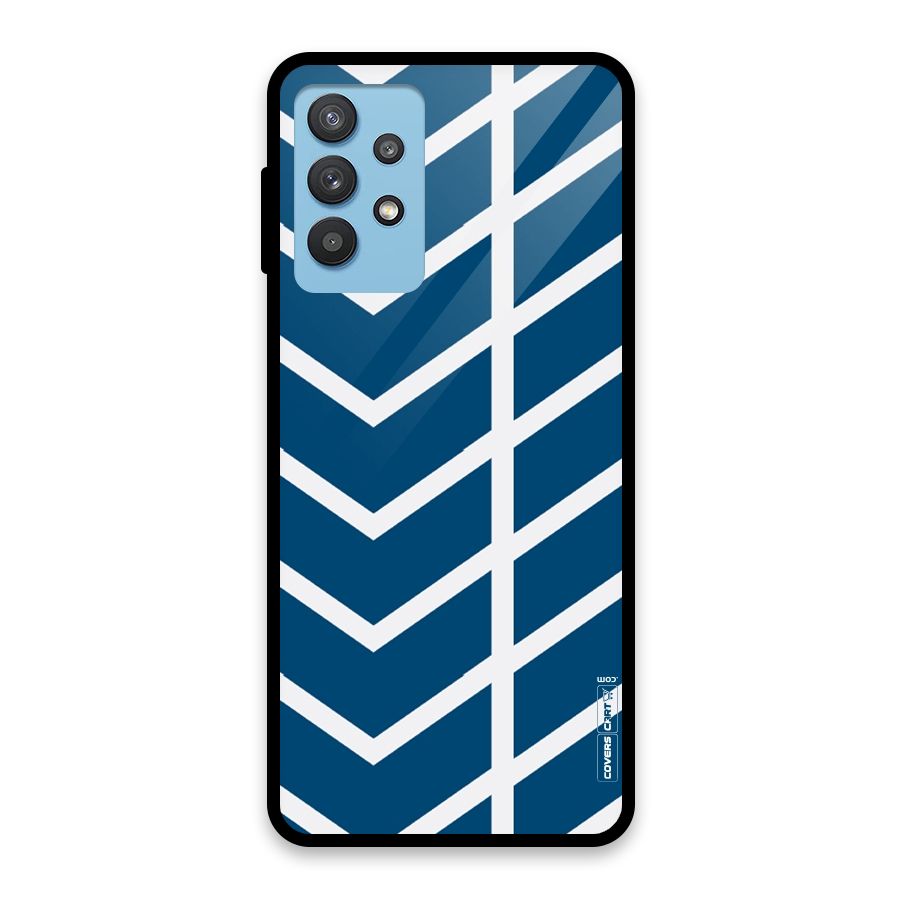 Blue White Pattern Glass Back Case for Galaxy M32 5G