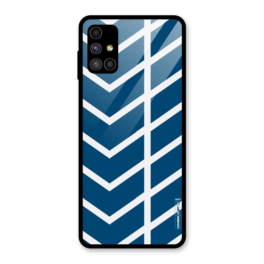Blue White Pattern Glass Back Case for Galaxy M51