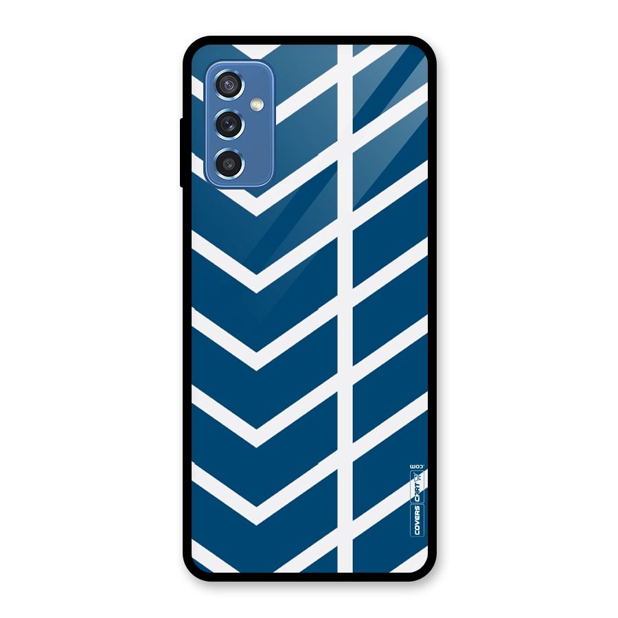 Blue White Pattern Glass Back Case for Galaxy M52 5G
