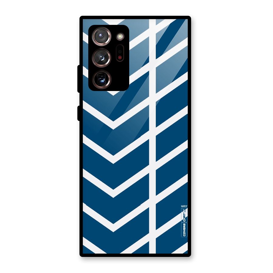 Blue White Pattern Glass Back Case for Galaxy Note 20 Ultra