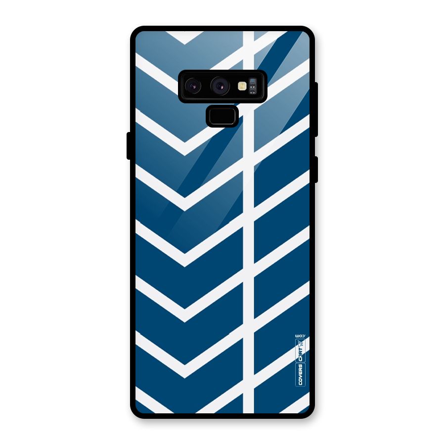 Blue White Pattern Glass Back Case for Galaxy Note 9