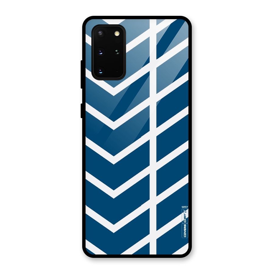 Blue White Pattern Glass Back Case for Galaxy S20 Plus