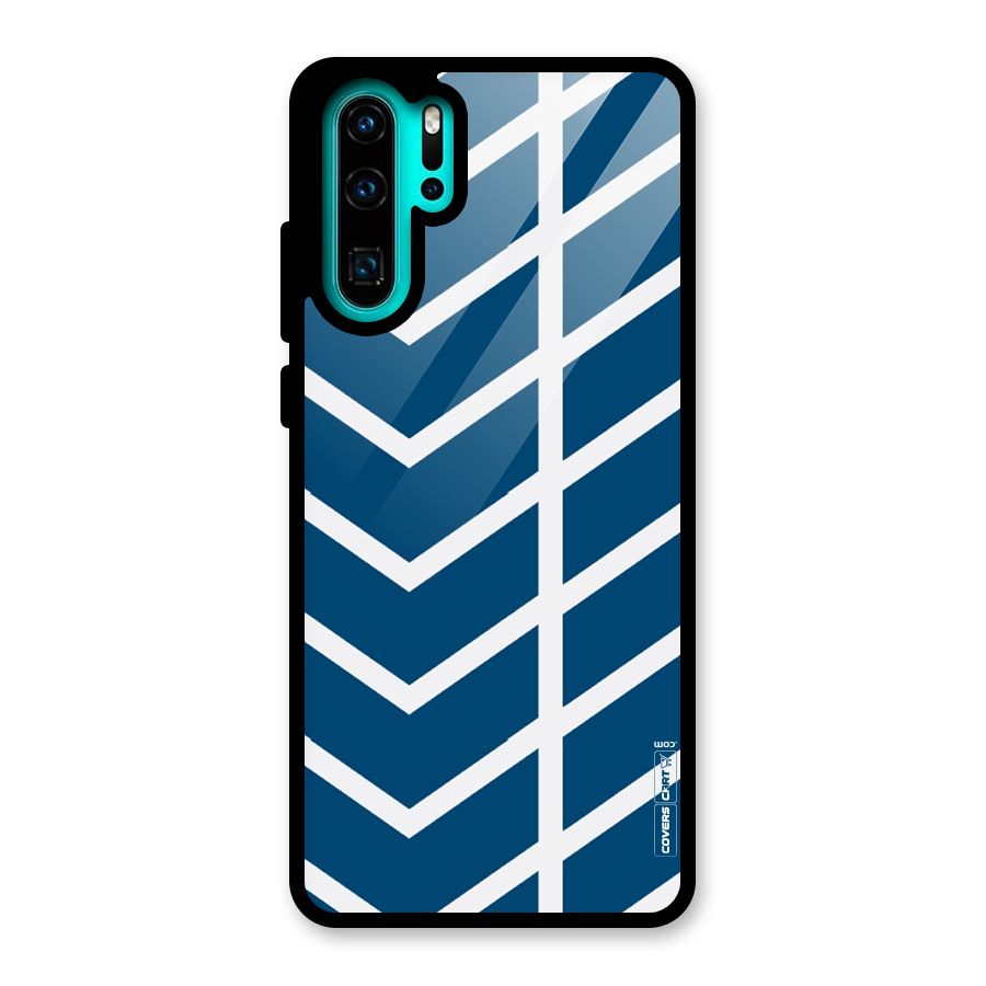 Blue White Pattern Glass Back Case for Huawei P30 Pro