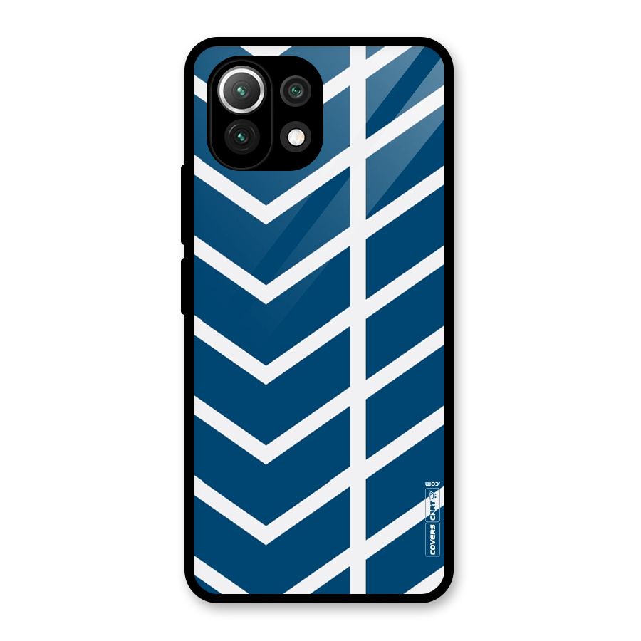 Blue White Pattern Glass Back Case for Mi 11 Lite NE 5G
