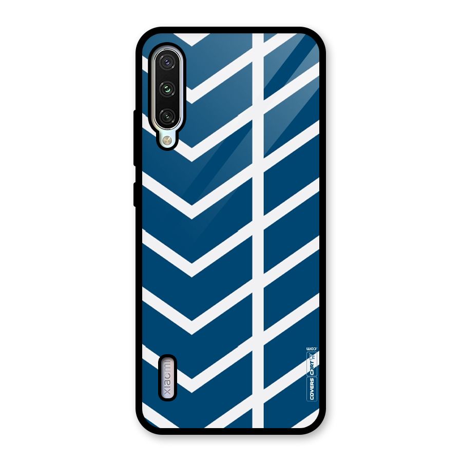 Blue White Pattern Glass Back Case for Mi A3