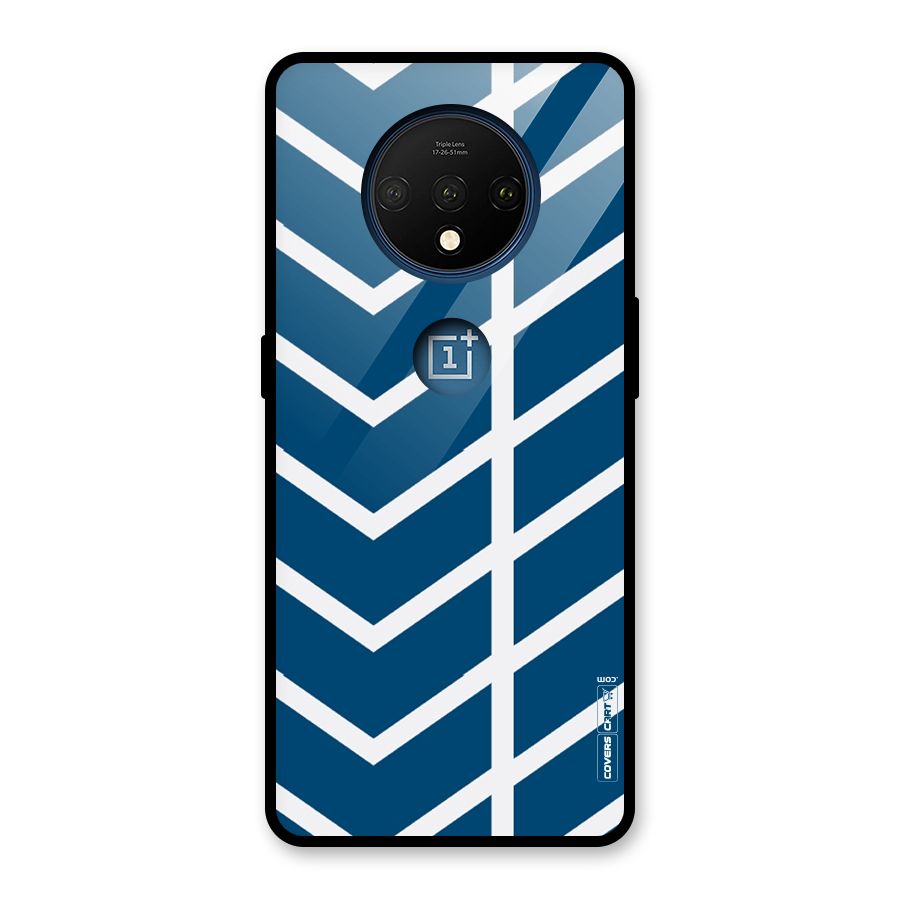 Blue White Pattern Glass Back Case for OnePlus 7T