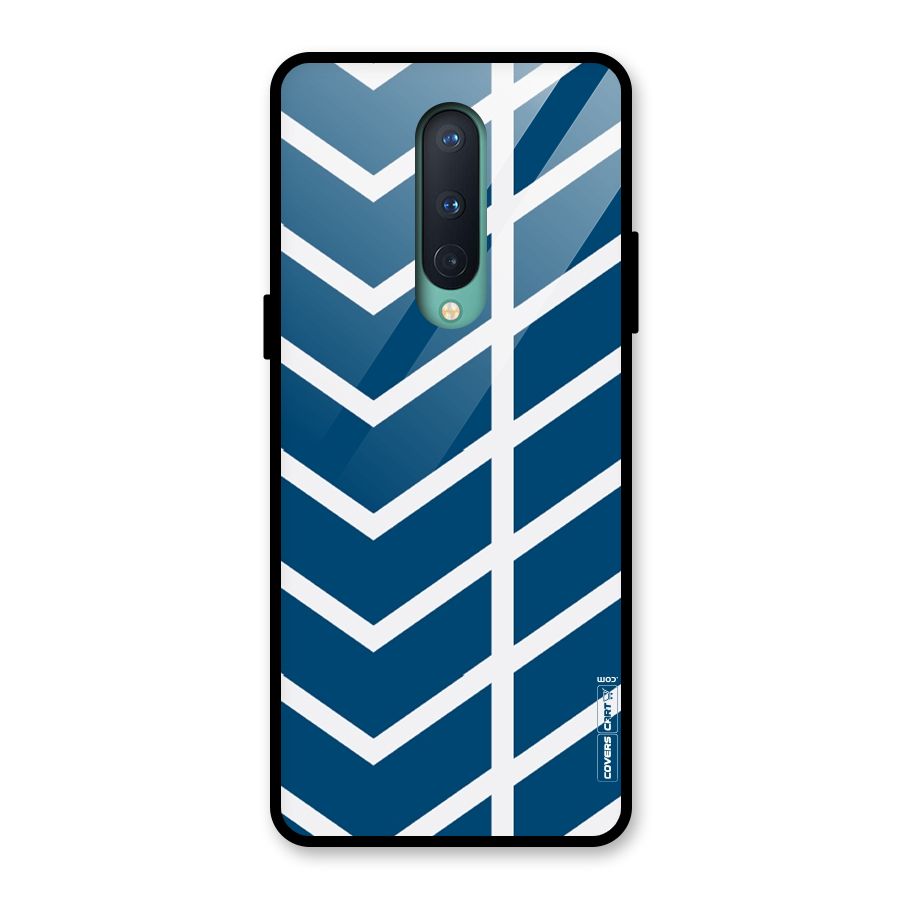 Blue White Pattern Glass Back Case for OnePlus 8