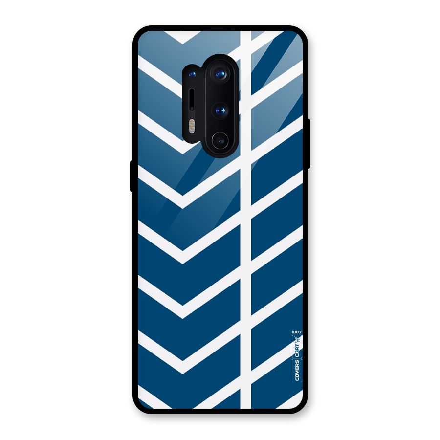 Blue White Pattern Glass Back Case for OnePlus 8 Pro