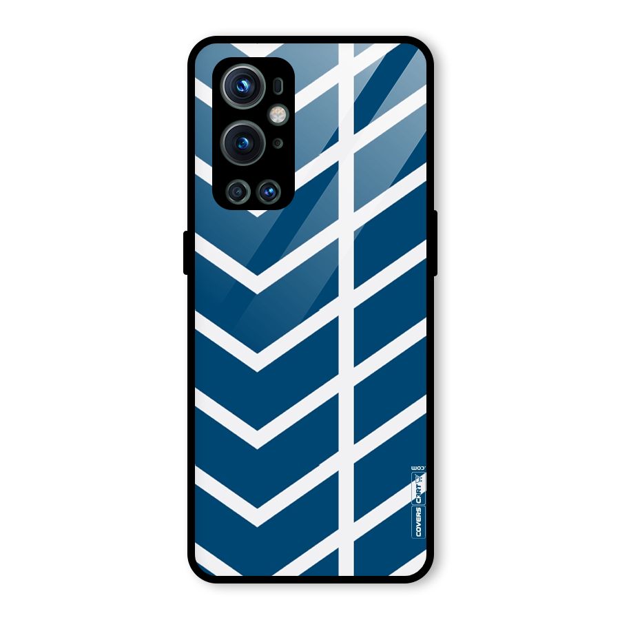 Blue White Pattern Glass Back Case for OnePlus 9 Pro