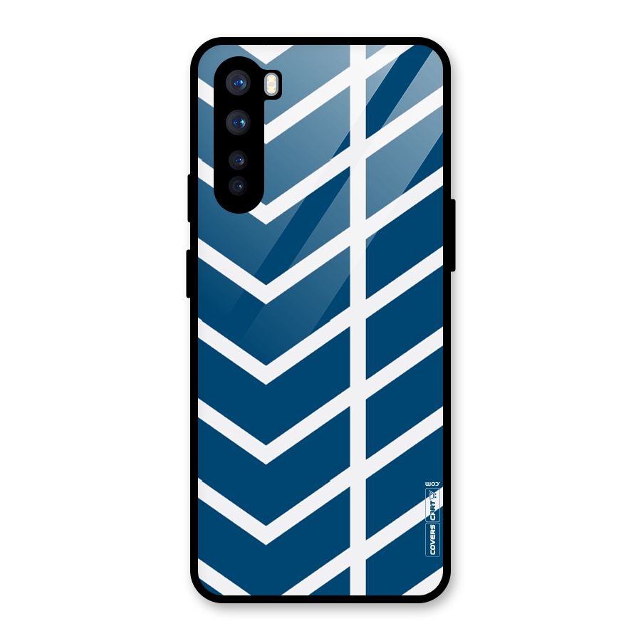 Blue White Pattern Glass Back Case for OnePlus Nord
