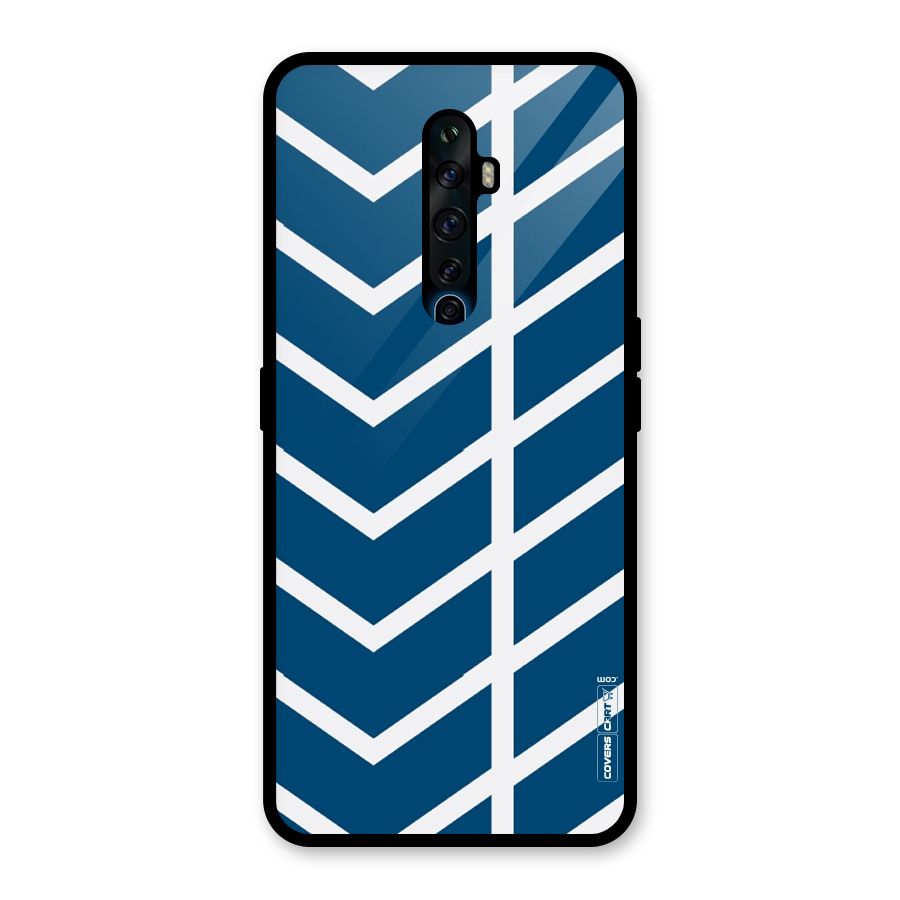 Blue White Pattern Glass Back Case for Oppo Reno2 F