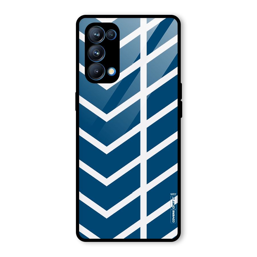 Blue White Pattern Glass Back Case for Oppo Reno5 Pro 5G