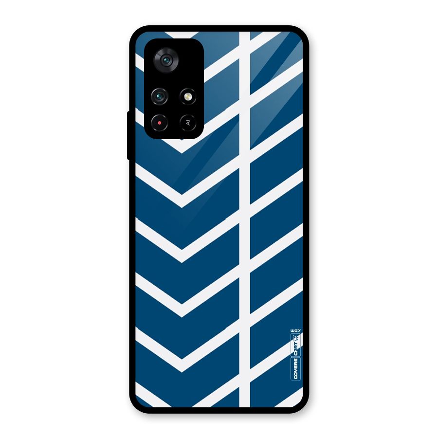 Blue White Pattern Glass Back Case for Poco M4 Pro 5G