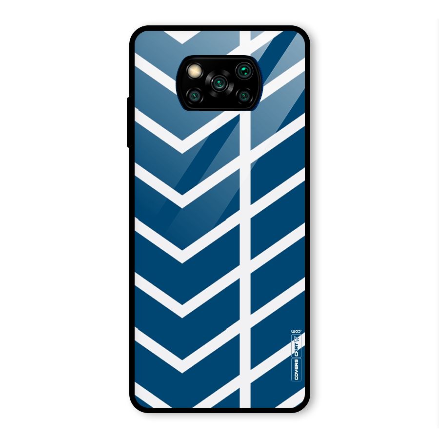 Blue White Pattern Glass Back Case for Poco X3 Pro