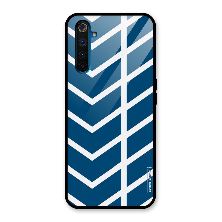 Blue White Pattern Glass Back Case for Realme 6 Pro