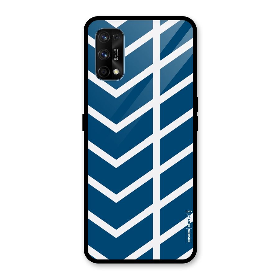 Blue White Pattern Glass Back Case for Realme 7 Pro