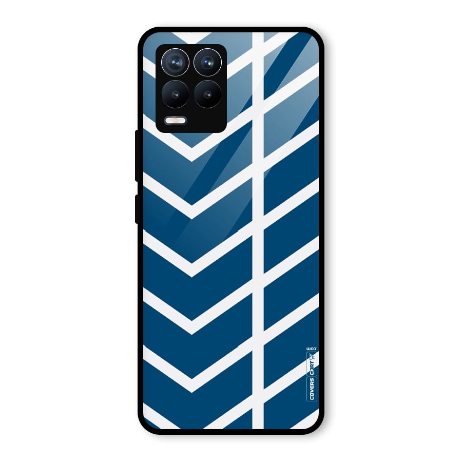 Blue White Pattern Glass Back Case for Realme 8 Pro