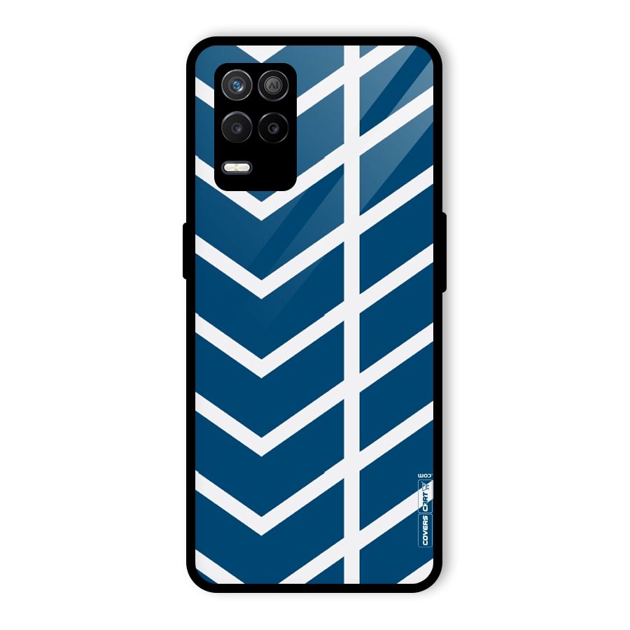 Blue White Pattern Glass Back Case for Realme 9 5G