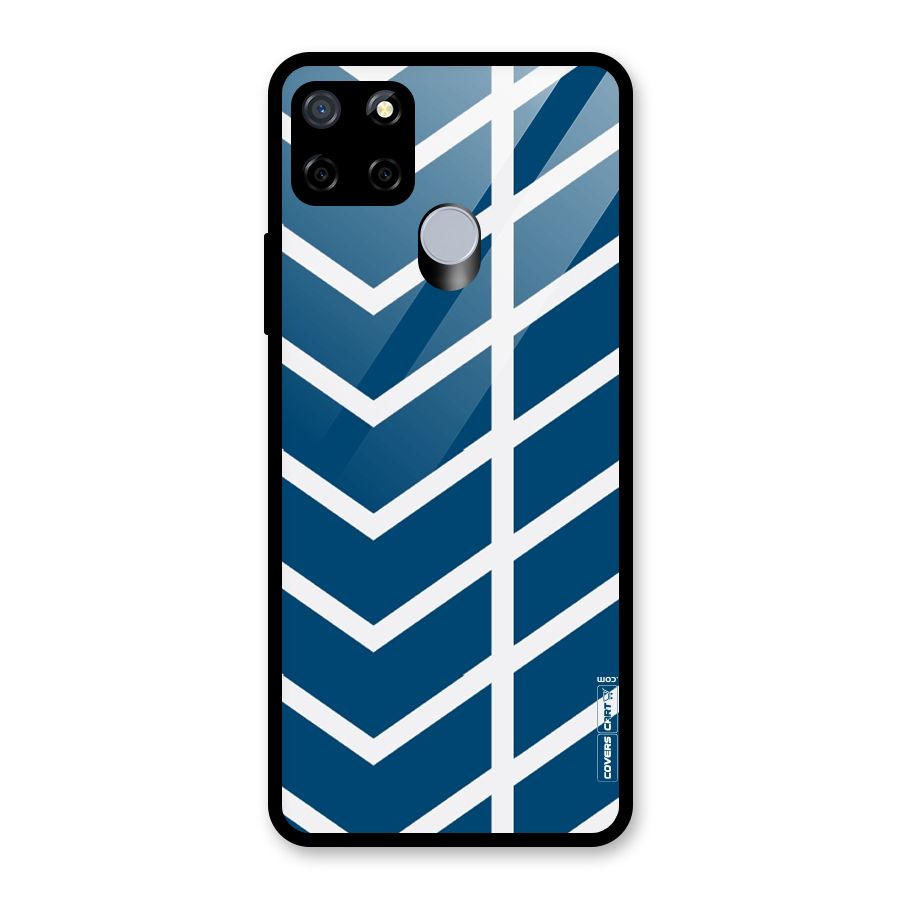 Blue White Pattern Glass Back Case for Realme C12