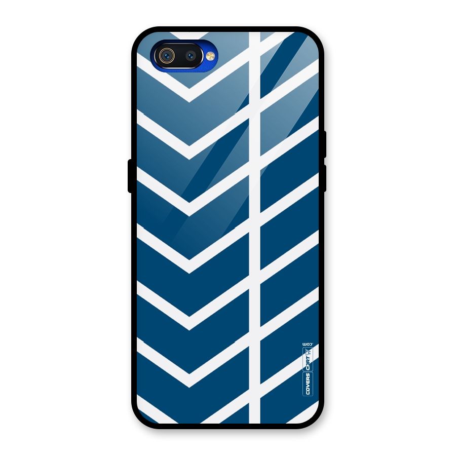Blue White Pattern Glass Back Case for Realme C2