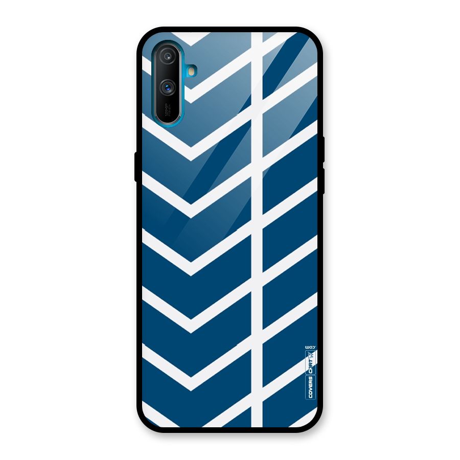 Blue White Pattern Glass Back Case for Realme C3