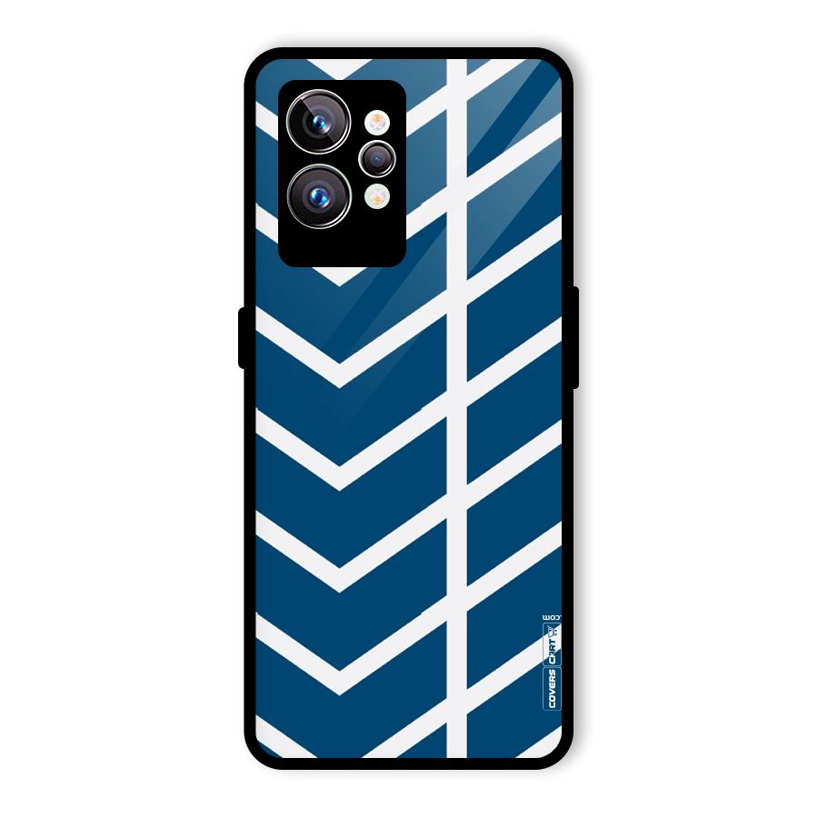 Blue White Pattern Glass Back Case for Realme GT2 Pro