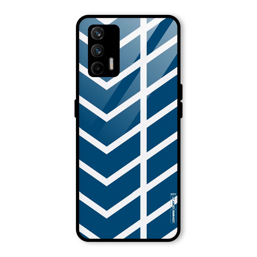 Blue White Pattern Glass Back Case for Realme GT 5G
