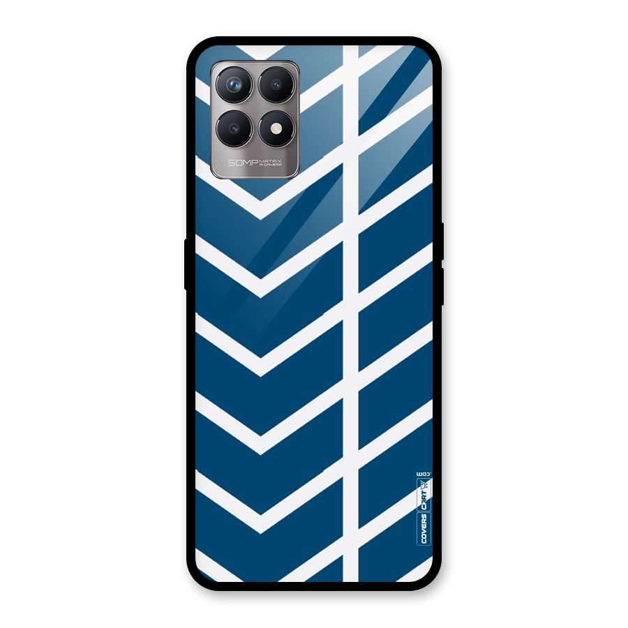 Blue White Pattern Glass Back Case for Realme Narzo 50