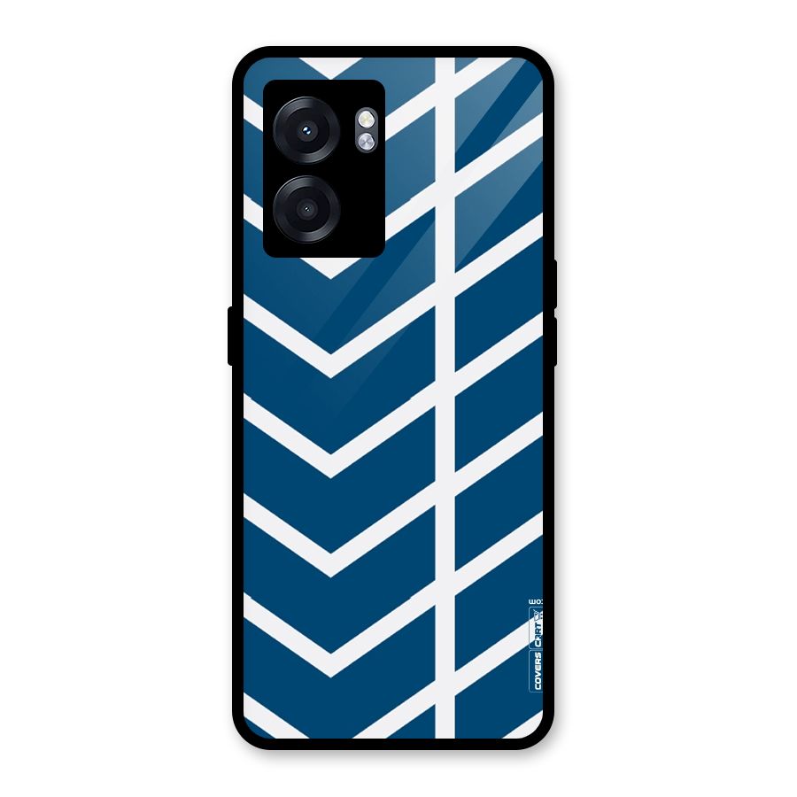 Blue White Pattern Glass Back Case for Realme Narzo 50 5G