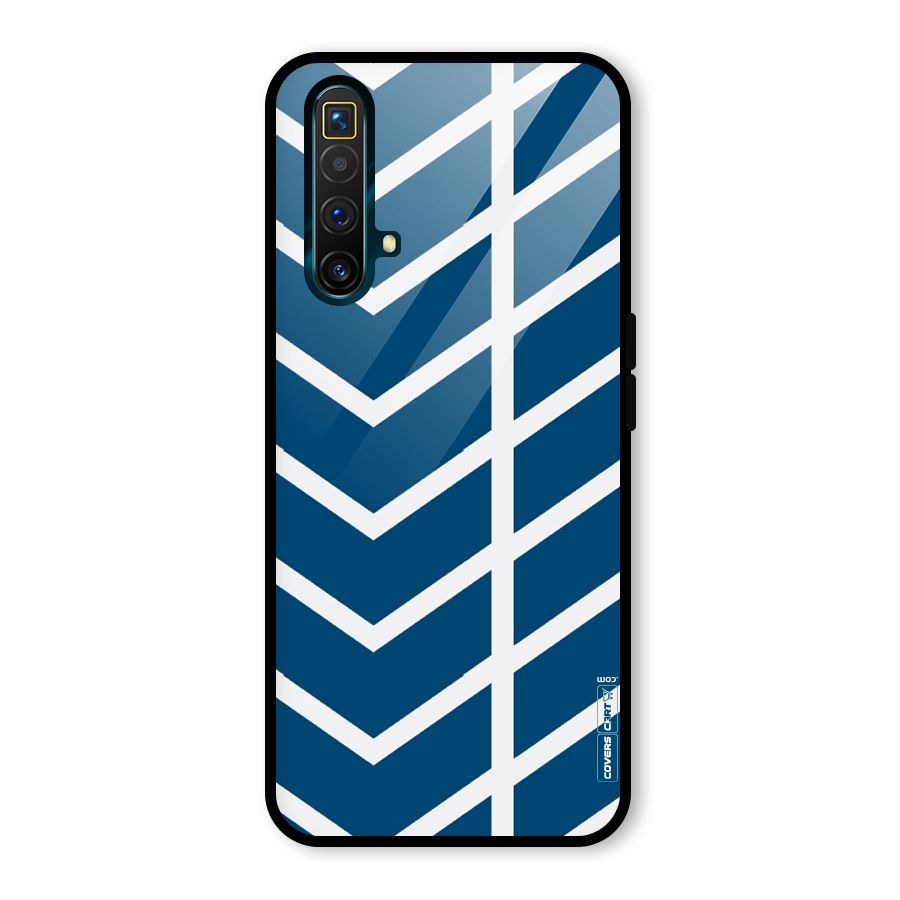 Blue White Pattern Glass Back Case for Realme X3 SuperZoom