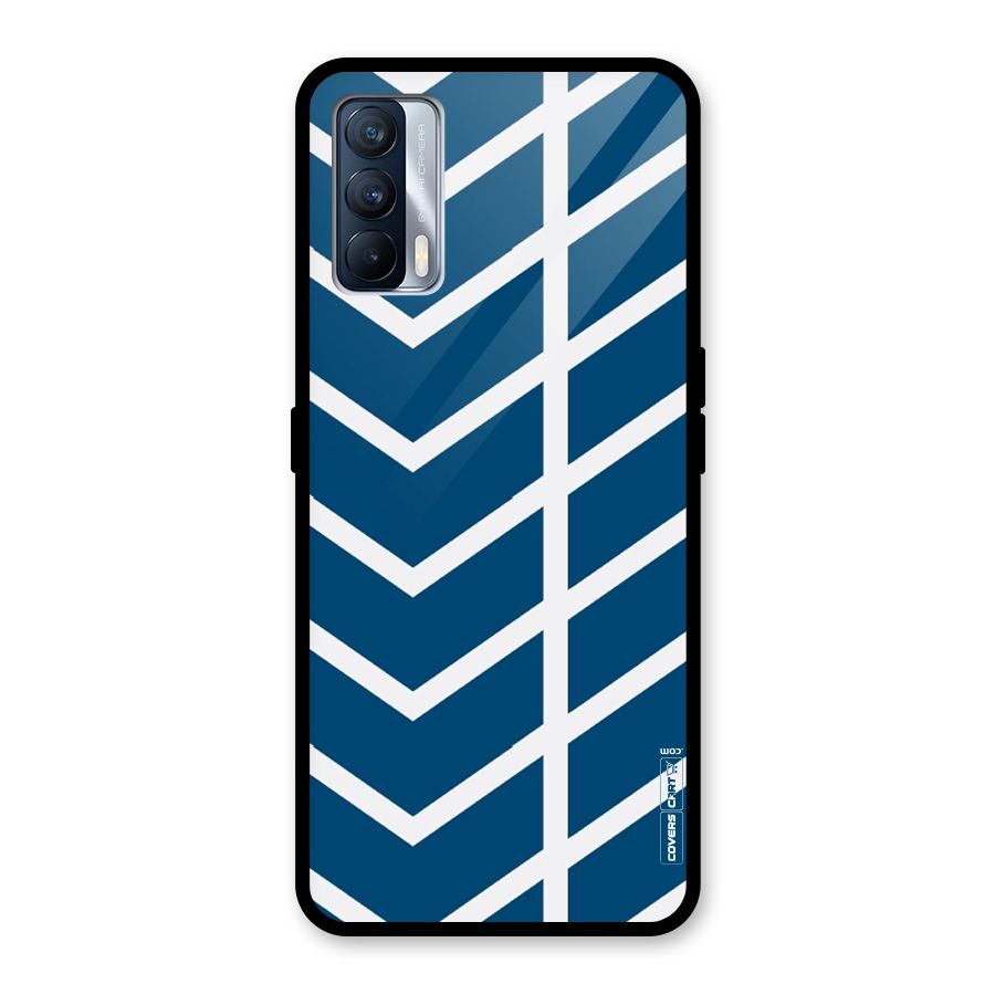 Blue White Pattern Glass Back Case for Realme X7