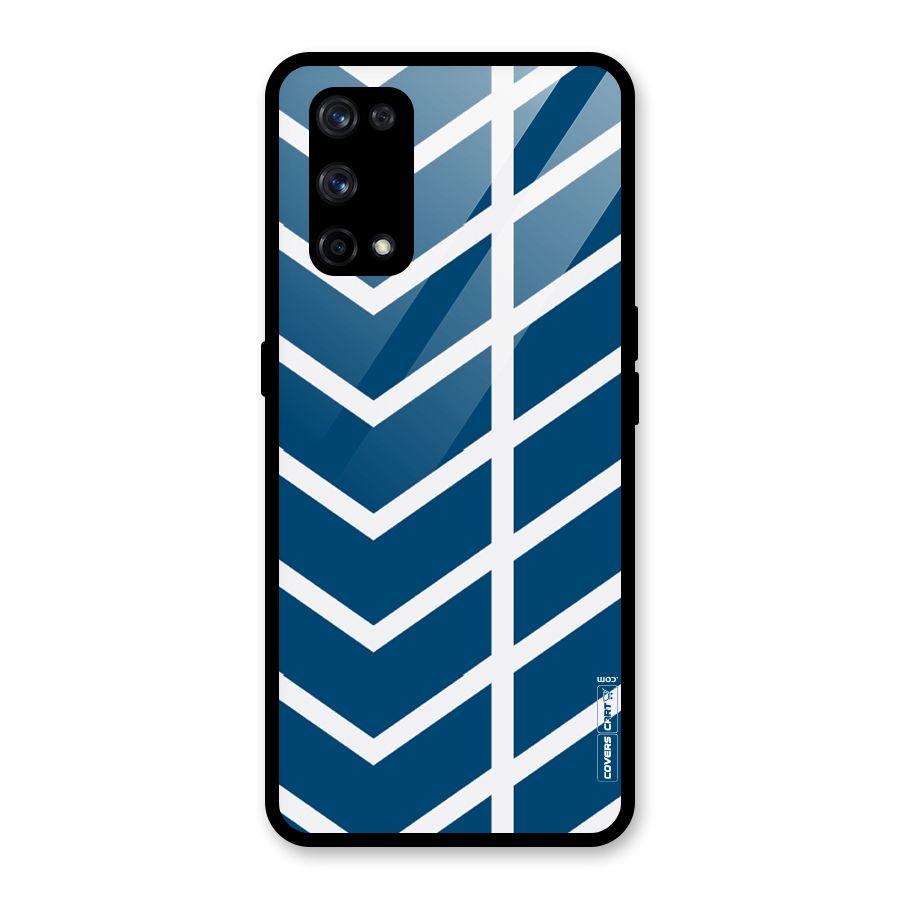 Blue White Pattern Glass Back Case for Realme X7 Pro