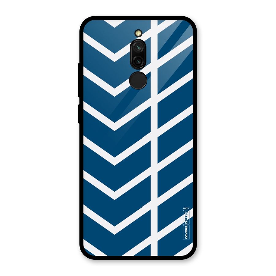 Blue White Pattern Glass Back Case for Redmi 8
