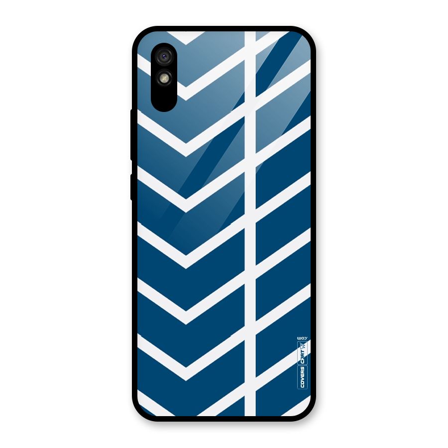 Blue White Pattern Glass Back Case for Redmi 9i