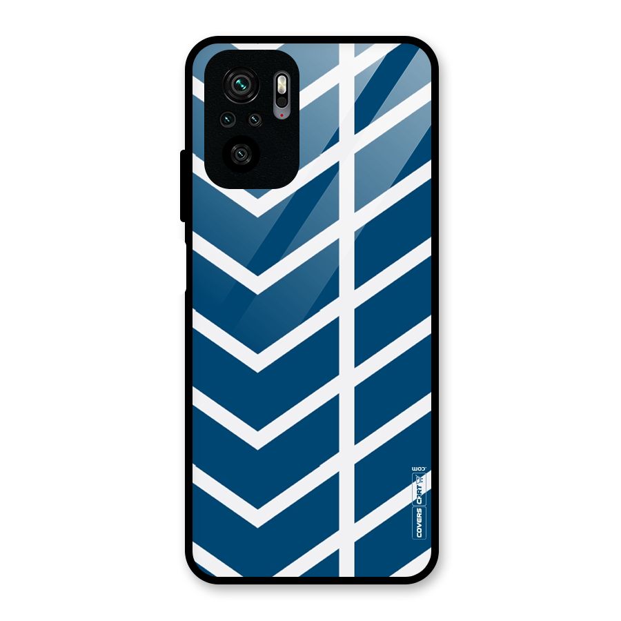 Blue White Pattern Glass Back Case for Redmi Note 10S