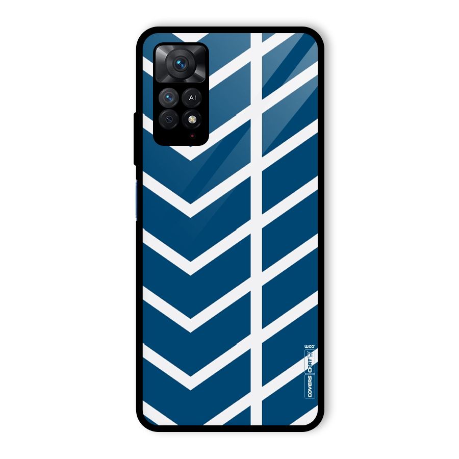 Blue White Pattern Glass Back Case for Redmi Note 11 Pro