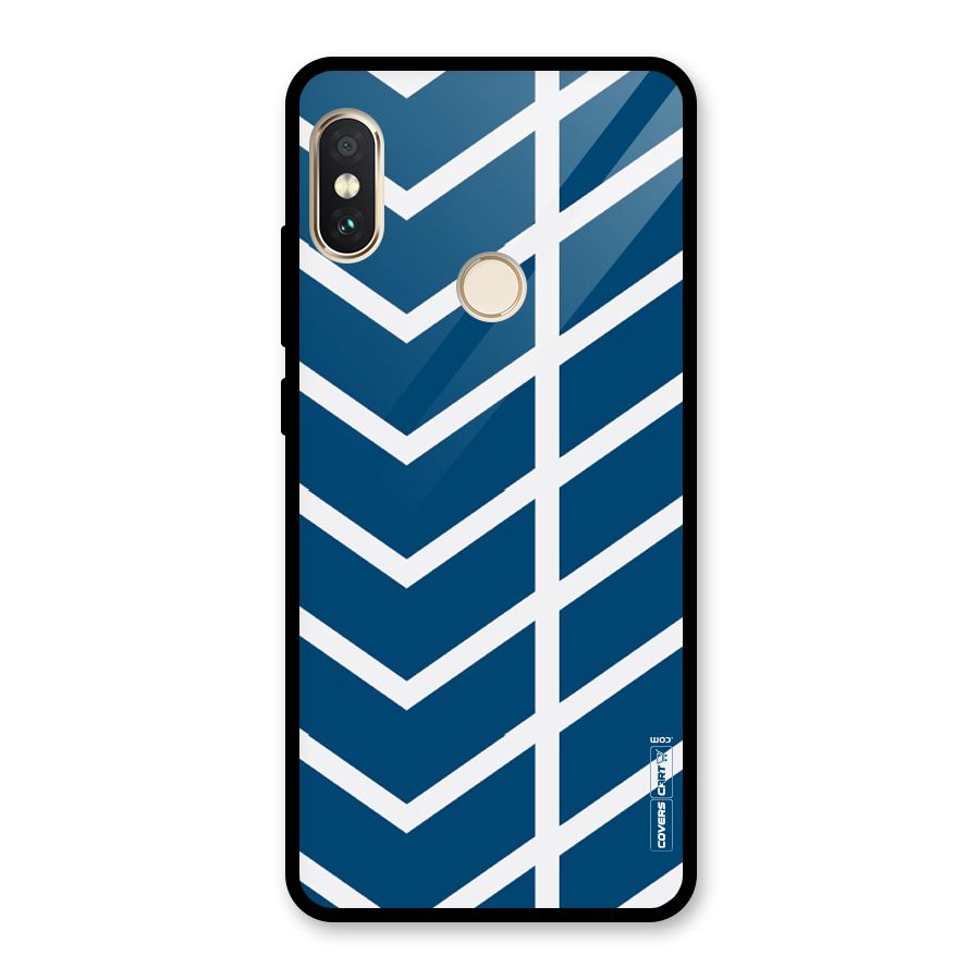 Blue White Pattern Glass Back Case for Redmi Note 5 Pro