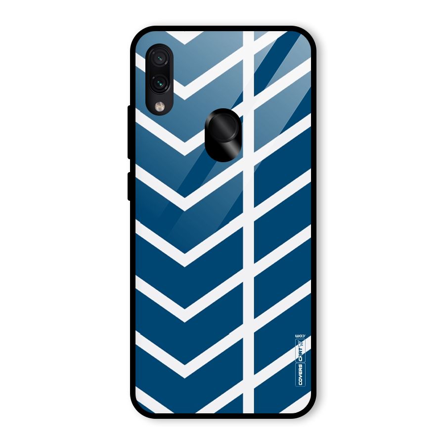 Blue White Pattern Glass Back Case for Redmi Note 7 Pro