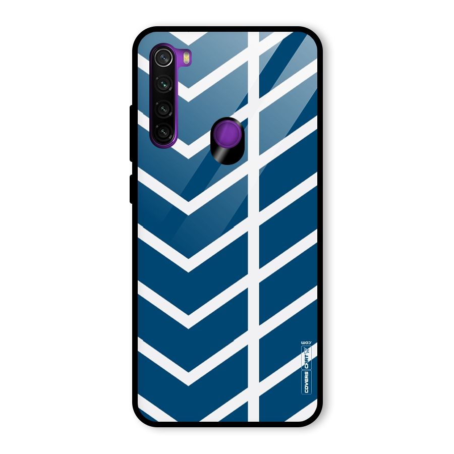 Blue White Pattern Glass Back Case for Redmi Note 8