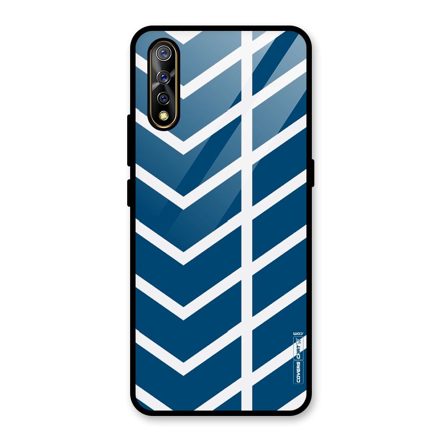 Blue White Pattern Glass Back Case for Vivo S1