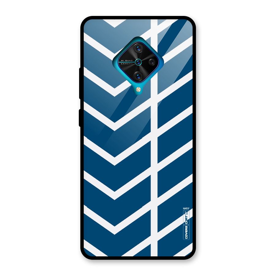 Blue White Pattern Glass Back Case for Vivo S1 Pro