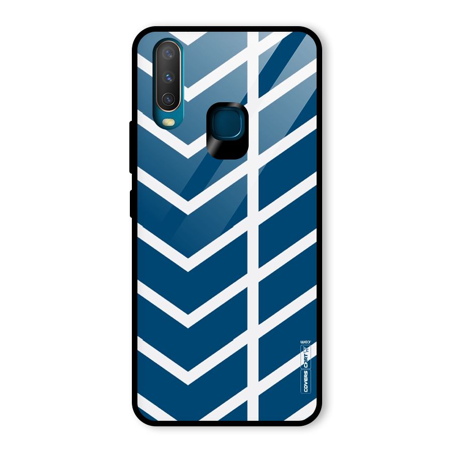 Blue White Pattern Glass Back Case for Vivo U10