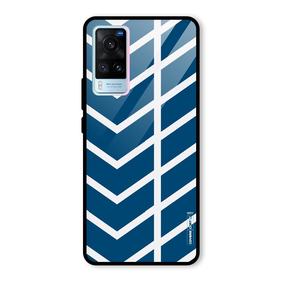 Blue White Pattern Glass Back Case for Vivo X60