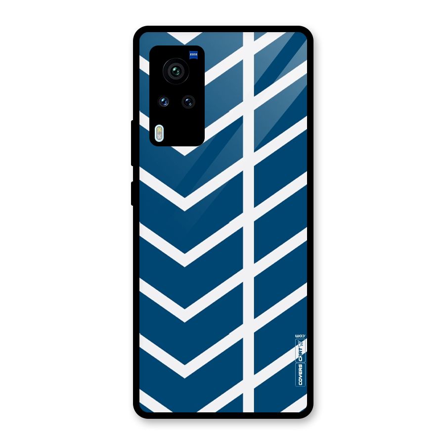 Blue White Pattern Glass Back Case for Vivo X60 Pro
