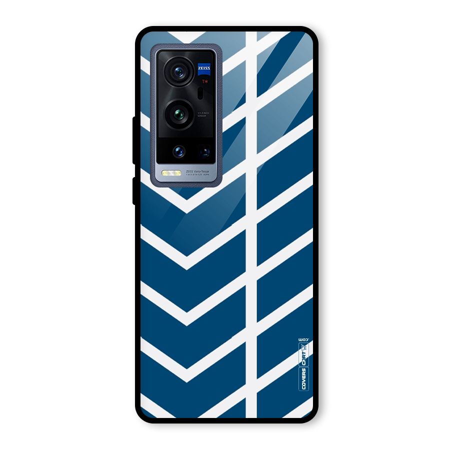 Blue White Pattern Glass Back Case for Vivo X60 Pro Plus