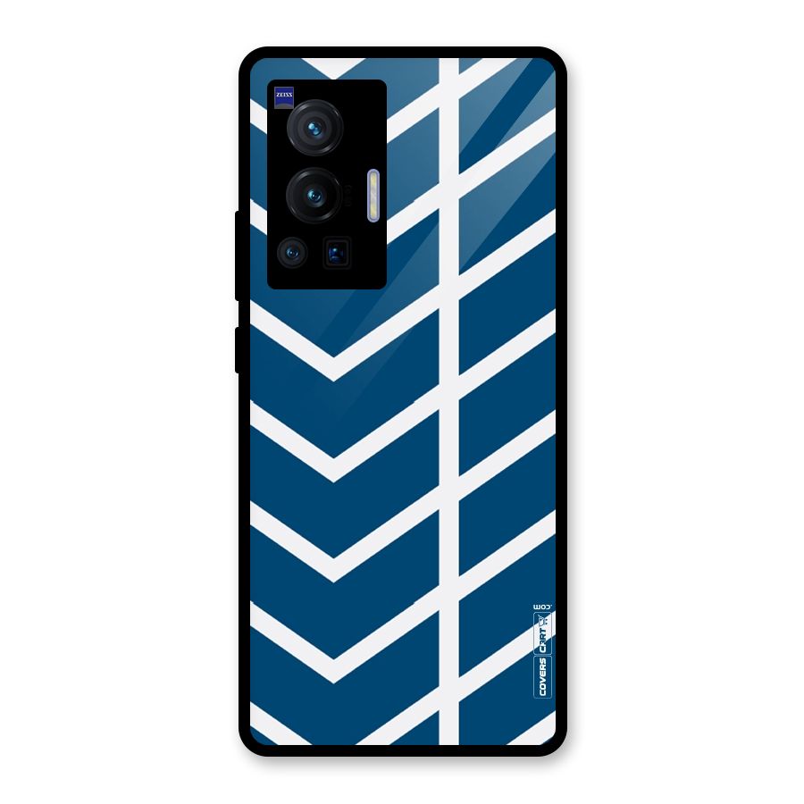 Blue White Pattern Glass Back Case for Vivo X70 Pro